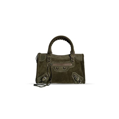 BALENCIAGA WOMEN'S LE CITY BAG MINI IN KHAKI 8063952AKEA1000 (23.8*16*6.3cm) BALENCIAGA WOMEN'S LE CITY BAG MINI IN KHAKI 8063952AKEA1000 (23.8*16*6.3cm)